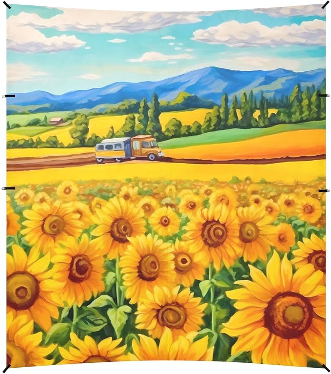Sunflower Flower FloralCamping Sun Shelters 9.2 x 10.5 FT Beach Canopy Tent Sun Shade with Carrying Bag for Camping Trips Fishing Backyard Fun or Picnics 21341236