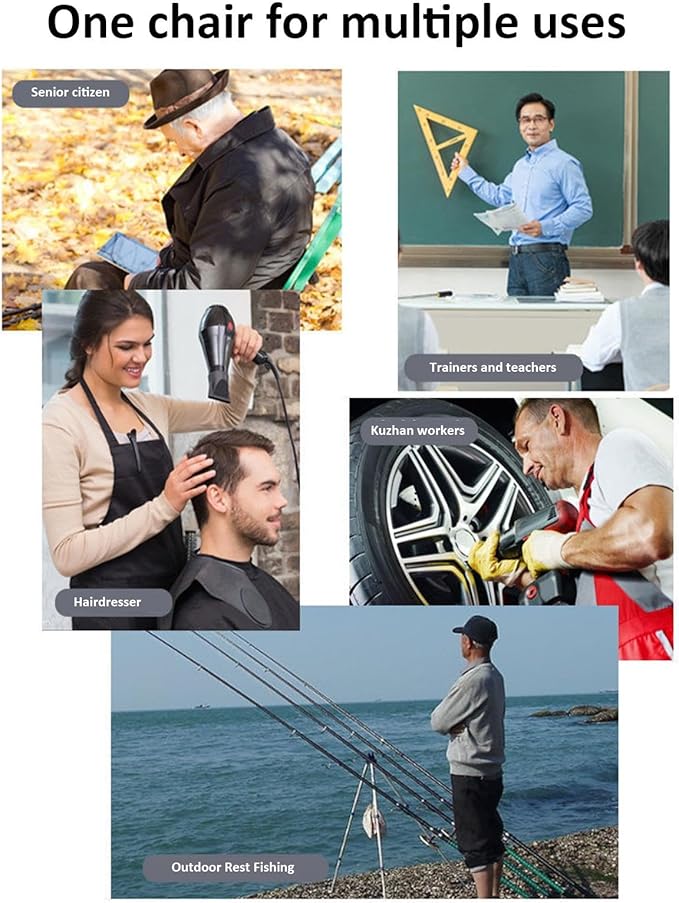 Wearable Chair - Portable Folding Invisible Seat Adjustable Chairless Leg Brace | Ergonomic Outdoor Fishing Stool 3-levell Adjustable Wearable Seat Suitable for Barbers Chefs and Work Flexibility