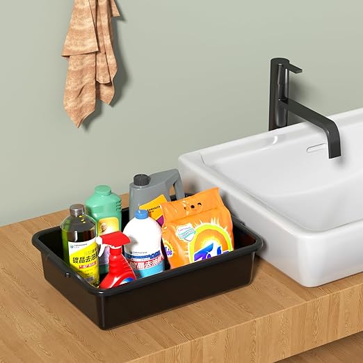 8 L Small Plastic Bus Tubs Restaurant Food Service Bus Tub Black 5 Packs