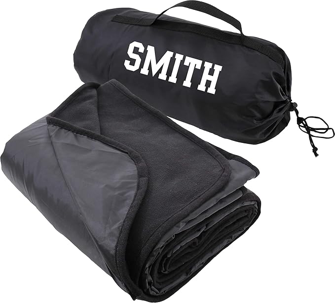 Threadart Personalized Outdoor Rainproof &amp Windproof Thick Stadium Blanket | for Camping Picnic Sports Festivals Football Baseball Concerts Parks Beach 55 x 79