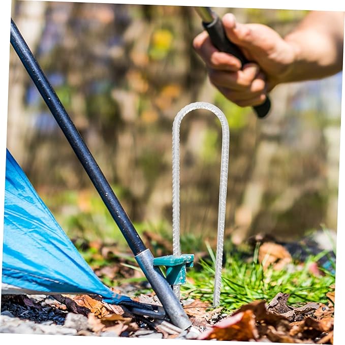 4Pcs Steel Stakes for Trampoline Heavy Duty Ground Nails Garden Anchors for Secure Camping Tent Canopy Fixation Enhanced Stability for Jumping