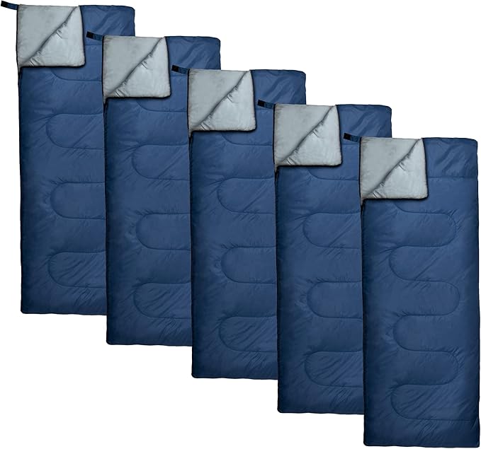 Bulk 10 Pack Envelope Sleeping Bags 4 Seasons Warm or Cold Lightweight Indoor Outdoor Sleeping Bags for Adults Backpacking Camping