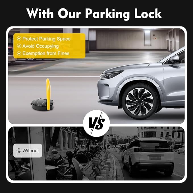 Remote Parking Lock Automatic Parking Space Lock 65.6FT Private Car Parking Latch Auto Space Stall Barrier- Car Park Driveway Guard Saver Automatic Barrier(Battery Not Included)