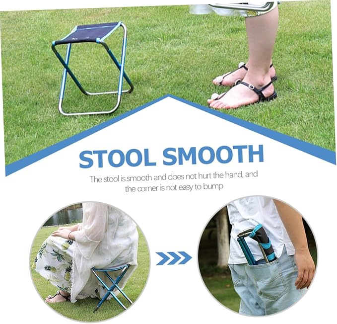 Portable Small Folding Camping Stool Lightweight Multi-Function Fishing Stool Outdoor Seat for Hiking BBQ Beach Garden Travel with Stable Design