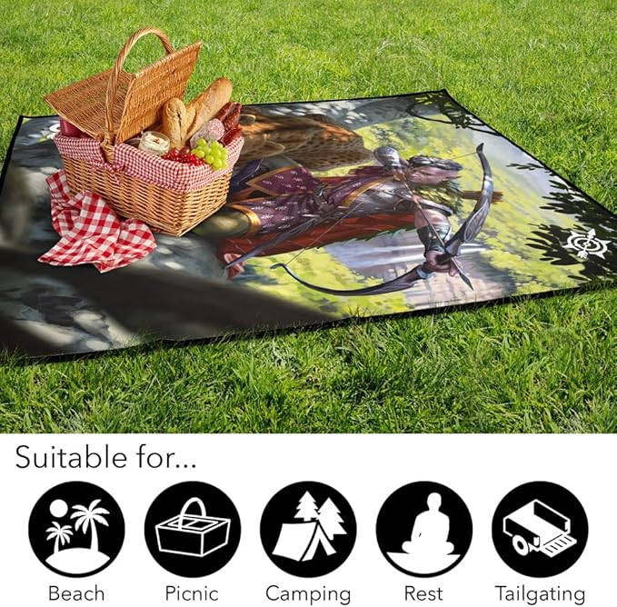 LOGOVISION Dungeons and Dragons Blanket 50x60 2024 Ranger Picnic Outdoor Foldable Blanket for Picnic Beach Camping Park Tailgate