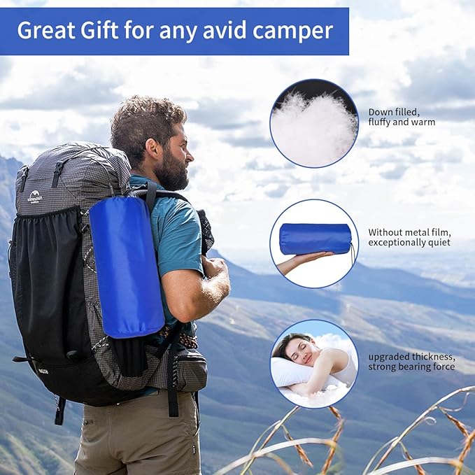 Ultralight Sleeping Pad for Camping Sleeping Pad R Value 7.7 3.6 Inch Extra Thick Inflatable Sleeping Mat for Car Camping Tent and Backpacking Trips