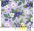 Waterproof Sandproof Beach Blanket 59''×68'' Blueberries Blossom Polyester Outdoor Picnic Blanket with 4 Stakes &amp Storage Bag for BeachCampingVacation Light Blue