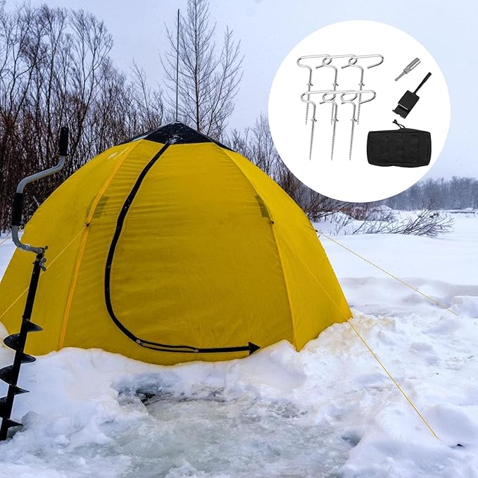 Camping Gear 9pcs Universals Ice Fishing Anchors Tool Multifunctional Beach Tent Pegs for Secure Tent Attachments