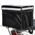 DEAYOU Insulated Food Delivery Bag for Bike Pizza Delivery Bag with Divider and Rear Rack Waterproof Thermal Catering Bag for Scooter Motorcycle 17.3x12.6x13.4 48L Fit 12'' Pizza Box Foldable