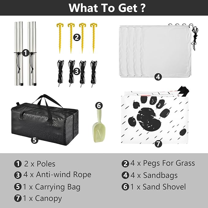 Dog Paw PrintCamping Sun Shelters 9.2 x 10.5 FT Beach Canopy Tent Sun Shade with Carrying Bag for Camping Trips Fishing Backyard Fun or Picnics 21341671