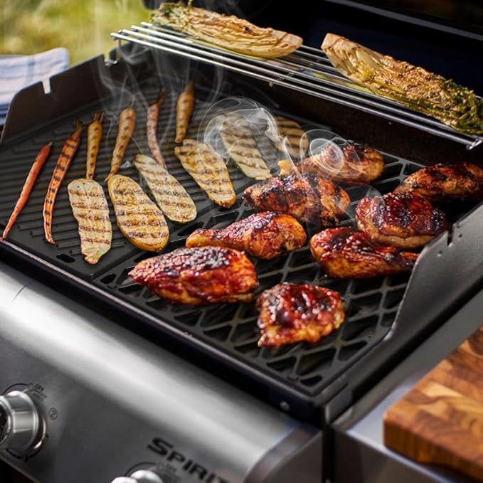 onlyfire Cast Iron Griddle Replacement for Weber 7638 Grill Cooking Grate and Grill Griddle for Spirit I &amp II 300 Series