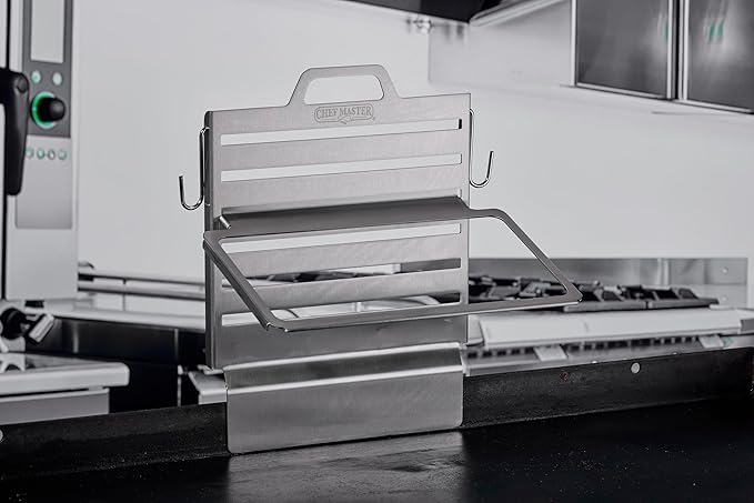 Chef Master Steam Pan Insert for Griddle Shelf Set – Fits 1/3 1/6 &amp 1/9 Steam Pans - Keeps Your Ingredients in One Place - Grill Accessories For Restaurants Diners &amp Food Trucks - Fits 90260