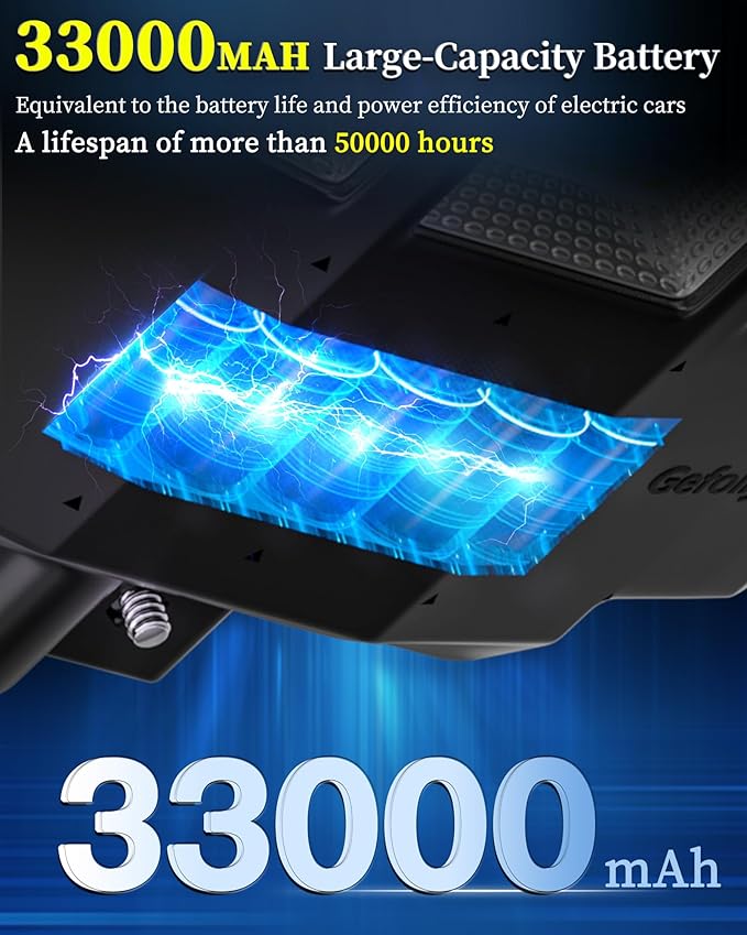 Gefolly SL-9600W Solar Street Light Outdoor Wide Angle Commercial Parking Lot Lights Dusk to Dawn 6500K Flood Security Light IP67 Lamp for Basketball Court Yard