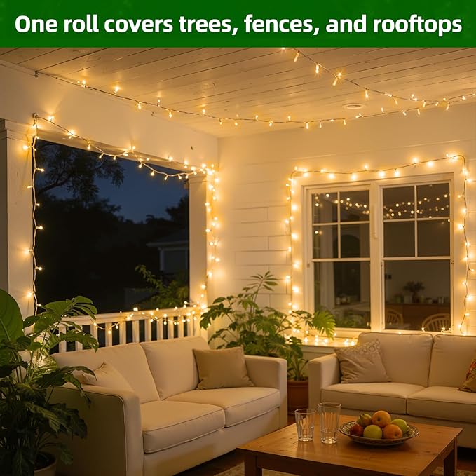 750 LED 240FT Christmas Lights Outdoor12 Lighting Modes Christmas String Lights with Timer Dimmable Warm White LED StringLights Waterproof for Yard Tree Wedding Party Holiday Warm White