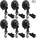 Vashly Heavy Duty Suction Cup 6 Pcs Strong Suction Cups with Hooks and 6 Pcs Tarp Clips Deavy Duty Lock Grip for Car Awning Boat Camping
