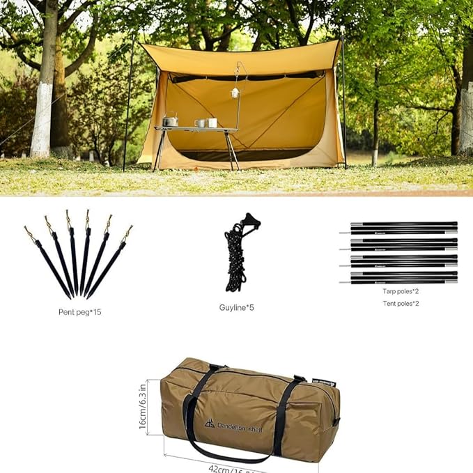 Hot Tent with Stove Jack – 4 Season Waterproof &amp Windproof Shelter for 1–4 People Lightweight for Camping Hiking Hunting &amp Fishing