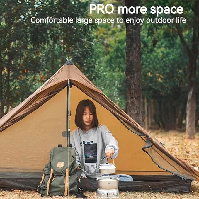 3FULGEAR Lanshan 1 Pro Upgraded Ultralight 1-Person Camping Tent – 3/4 Season 20D Double-Sided Silicone Nylon Waterproof Lightweight for Hiking Trekking Climbing