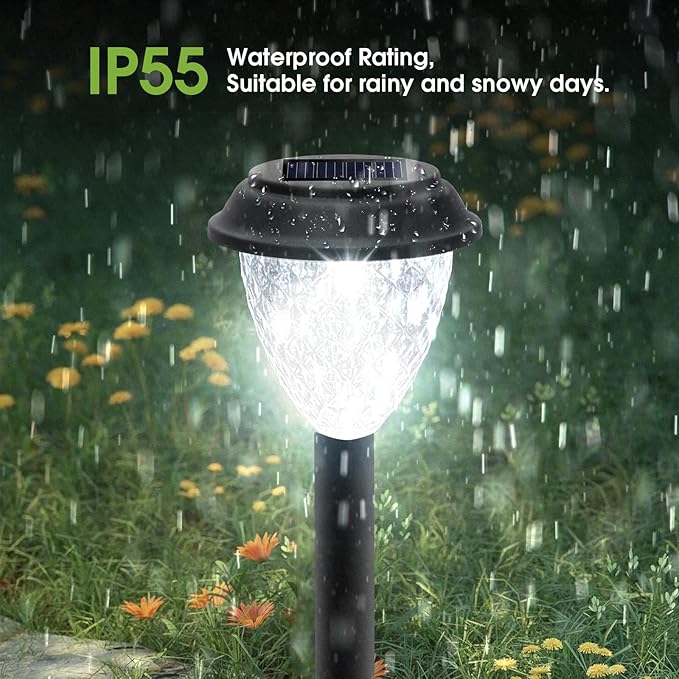 GOODFOEVER Solar Pathway Lights Outdoor 16 Pack Solar Lights Outdoor Waterproof for Outside Garden Decor for Yard Patio Landscape Planter Walkway Driveway