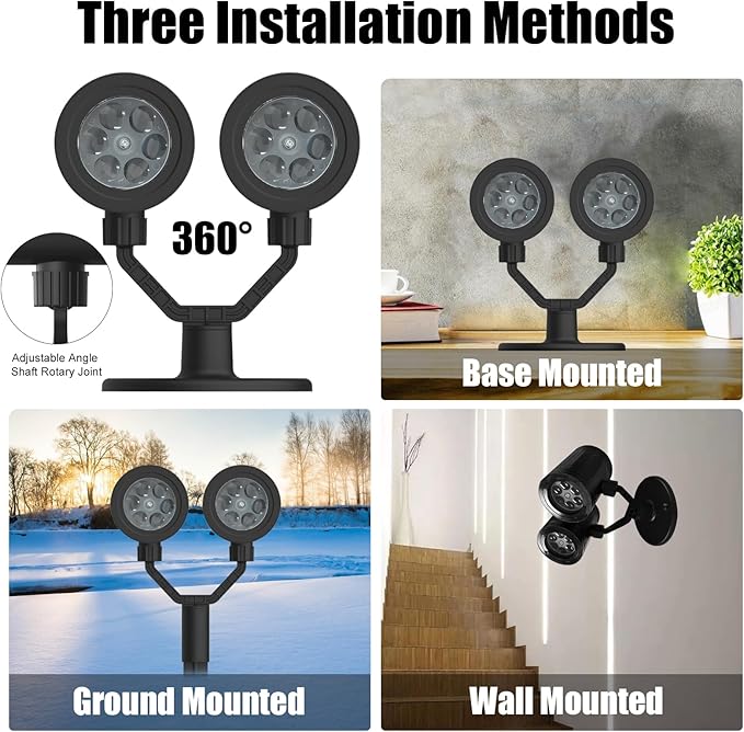 Christmas Snowflake Projector Lights Outdoor - Double Head Dynamic Snowflake Projector Lights with Waterproof Holiday Decorative Lighting for Indoor Outdoor Xmas Party Yard Wall Decor