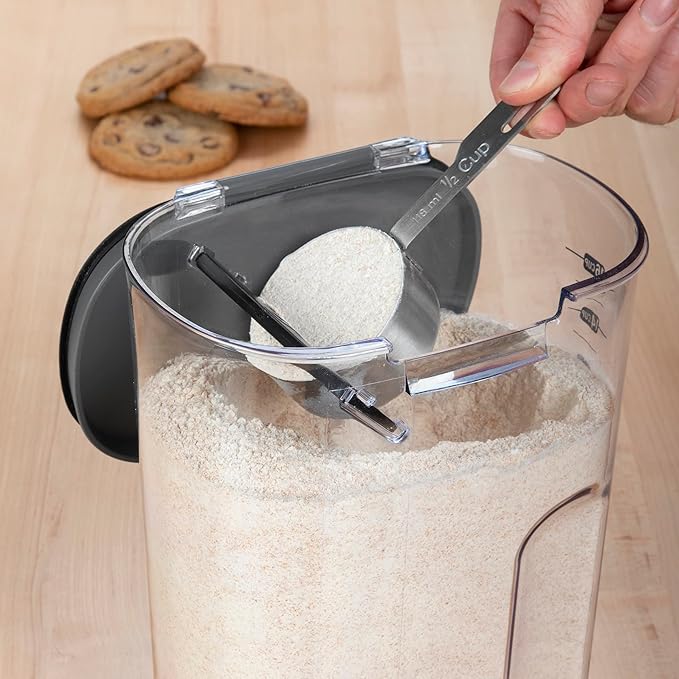 Progressive International ProKeeper+ Clear Plastic Airtight Food Baker's Kitchen Storage Organization Container Canister Set with Magnetic Accessories 2- Piece Set (Flour 4-Quart)
