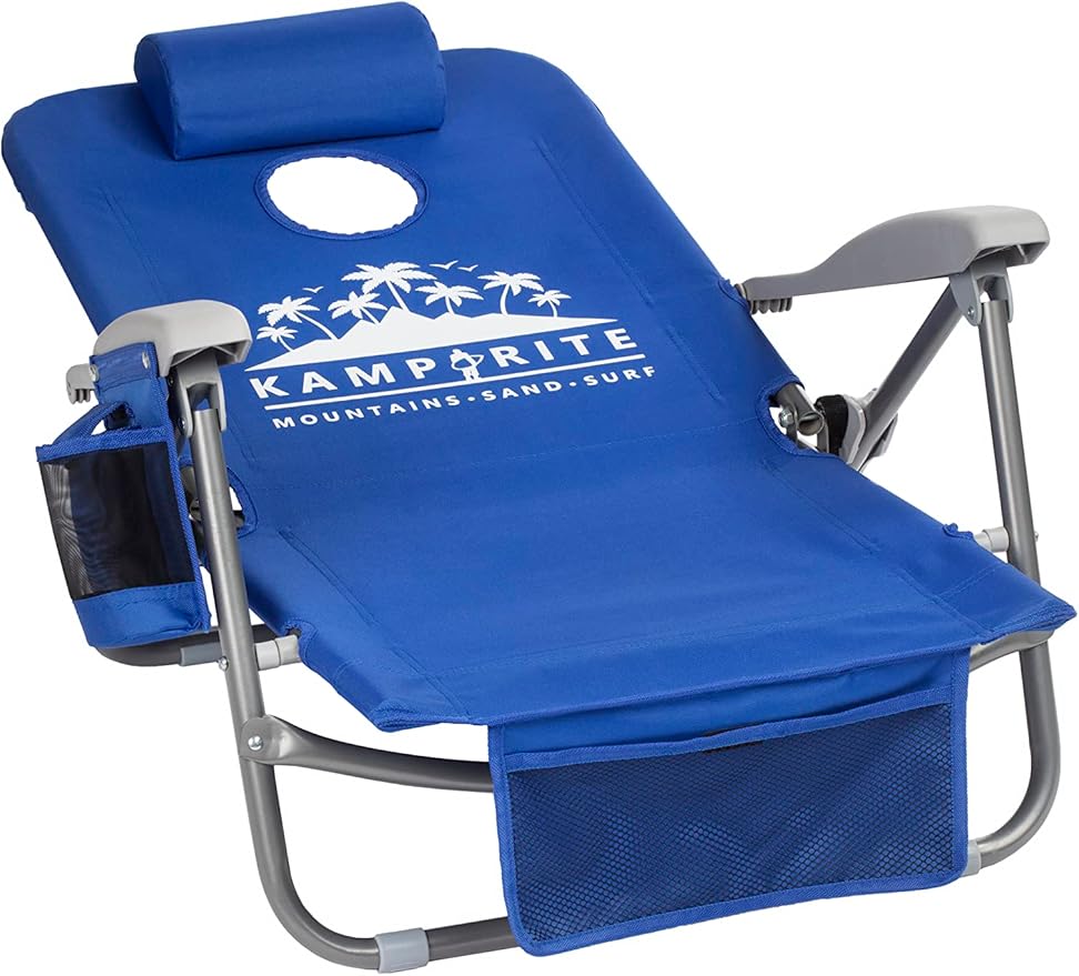 Kamp-Rite Beach Chair Cornhole Combination Game SAC-IT-UP Backpack Beach Chair Beach Camping Tailgating Game Chair Multi Functional 8 positstion