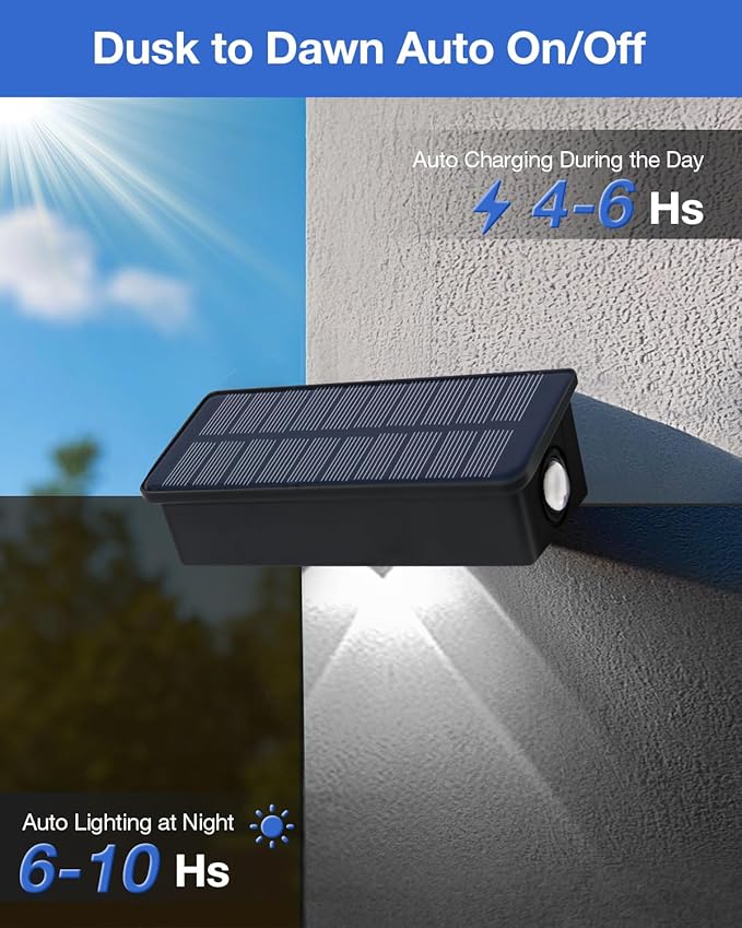 Fence Lights Solar Powered Outdoor Waterproof 3 Sided Wall LED Landscaping 16 Pack for Yard Deck Patio Rail Garage Pool Balcony Energy Efficient Cool White Safety and AmbianceEasy Install