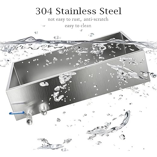 Marada Maple Syrup Evaporator Pan with Dual Interface Steam Table Pan304 Stainless Jam Food Chafing for Home Outdoor Cooking (30L x 20W x 9.5H)