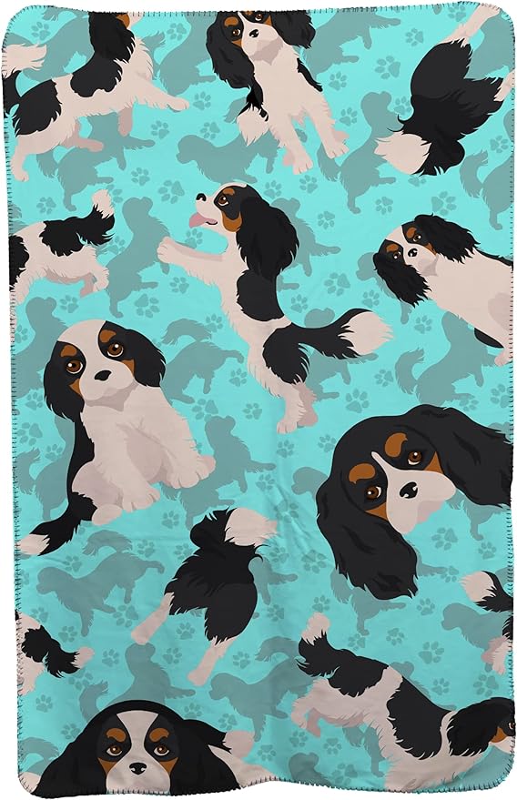 Caroline's Treasures MLM1066TBLT Tricolor Cavalier Spaniel Soft Travel Blanket with Bag Airplane Blanket Indoor Outdoor Camping Blanket for Traveling Picnics Beach Trips Concerts