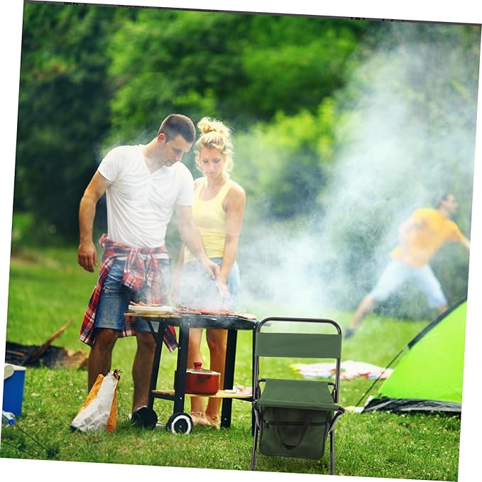 SUPVOX Lightweight Folding Camping Table Seat Portable Outdoor Chair for BBQ and Beach