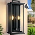 Large Exterior Lighting FixturesDusk to Dawn Black Outdoor Lanterns for Front Porch Modern Outside Wall Lights for HouseGaragePatio with GlassWaterproofE12 Base1 Pack 20 H*9 L*7.5 W