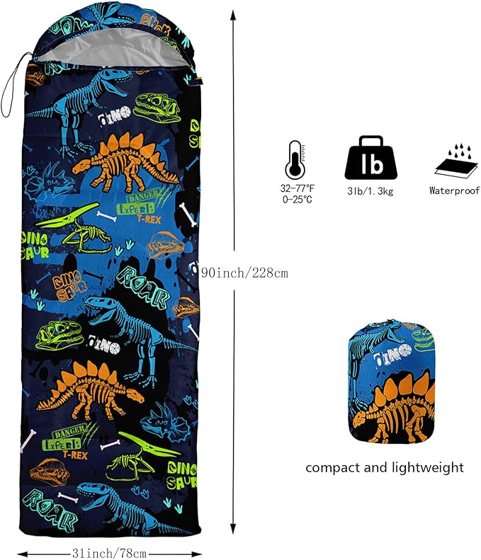 Kids Sleeping Bag for Boys Girls3D Basketball Print-Lightweight Warm Portable Outdoor Indoor-Waterproof Cold Weather Resistant Sleeping Bag for Camping Hiking