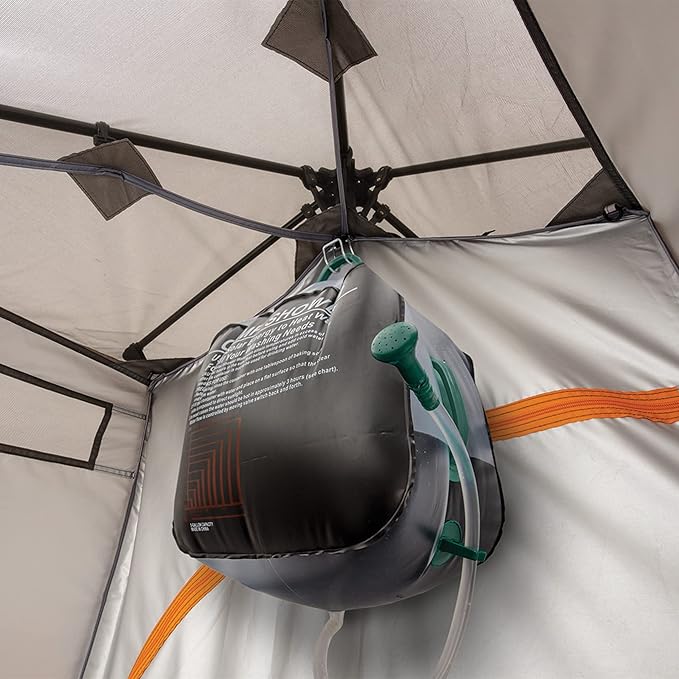 Bushnell Shower Tent with Instant Setup Technology | Shield Series 2 Room Shower Tent for Family Camping Hunting Hiking | Solar Water Reservoir Included