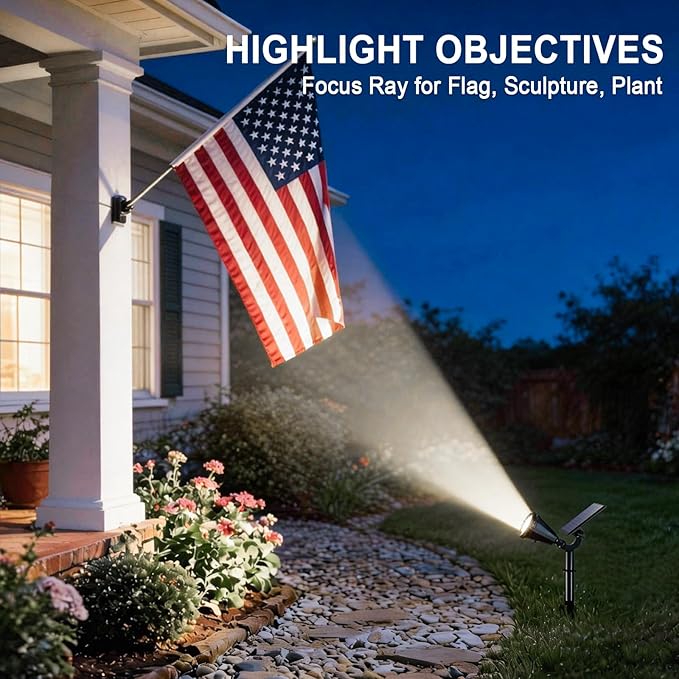 WELALO Solar Spot Lights Outdoor Waterproof IP65 10 Pack 4 Lighting Modes Solar Powered Landscape Spotlights with Auto On/Off Solar Garden Christmas Yard Pathway Wall Lights for Outside Cool White