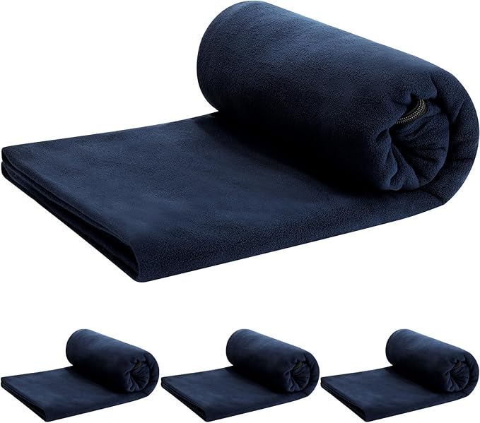 Mixweer 3 Pcs Fleece Sleeping Bag Liner for Adult Warm or Cold Weather 75 Adds 12 Degrees Fahrenheit More Warmth Zippered Camping Blanket Liner with Bag for Adult Travel