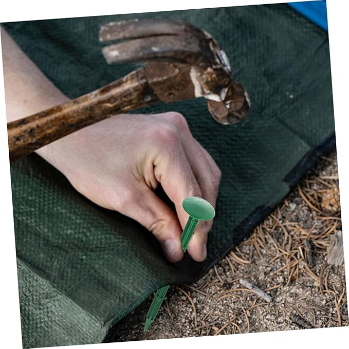 DECHOUS 150pcs Plastic Garden Stakes Ground Nails Versatile for Gardening and Tent Uses