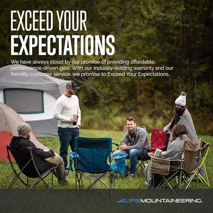 ALPS Mountaineering King Kong Camping Chairs for Adults with Mesh Cup Holders and Pockets Built Durable and Reliable with Compact Foldable Steel Frame