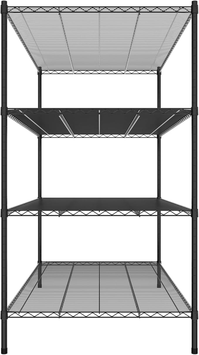 Commercial NSF Listed Black Epoxy Stationary Wire Shelving Kit 36 x 72 x 64 with 4 Shelves Perfect for Warehouse Walk-in Refrigerator Freezer Grocery Store Restaurant Dishroom