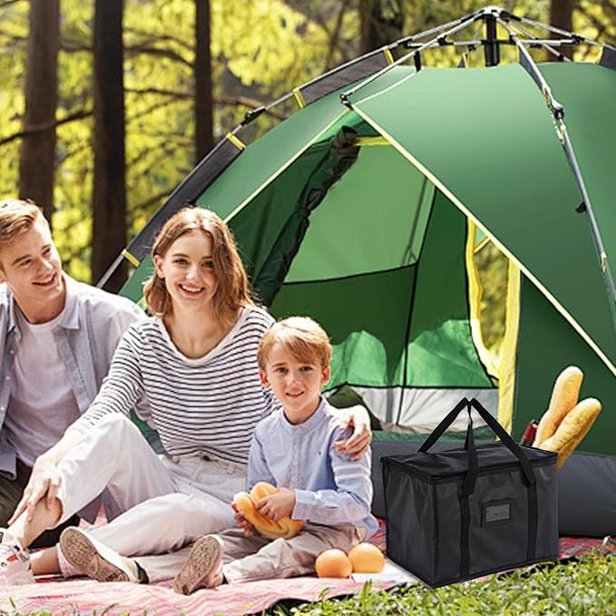 Insulated Delivery - Thermal Food Carrier for Catering Runs | Reusable Grocery Cooler with Heat Retention Lining &amp Leak Resistant Interior for Restaurant Orders Meal Prep Transport Picnic Trips