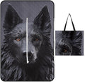 Zipper Black German Shepherd Style Picnic Mat Suitable for Travel Camping Park Or Home Use
