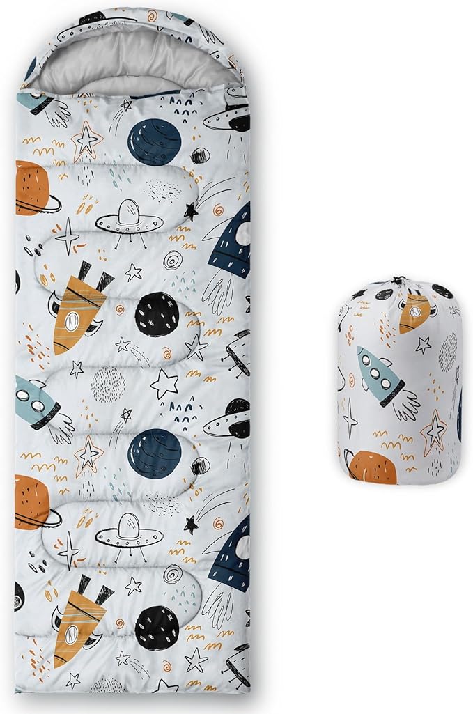 Kids Sleeping Bag for Boys GirlsCheckerboard Cat Print-Lightweight Warm Portable Outdoor Indoor-Waterproof Cold Weather Resistant Sleeping Bag for Camping Hiking