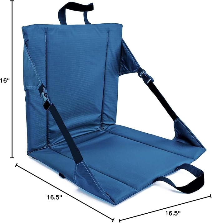 Portable Camping Chair Foldable Outdoor Seat with Backrest Turquoise and Purple Water-Resistant Lightweight Design for Hiking Backpacking Beach (Blue)