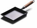 Japanese Cast Iron Tamagoyaki Pan - Pre-Seasoned Liquid Nitrogen Treated Non-Rust Ready to Use Detachable Wood Handle Oven Safe for Omelets Steak &amp Camping Chemical-Free Non-Stick9x7 Inch