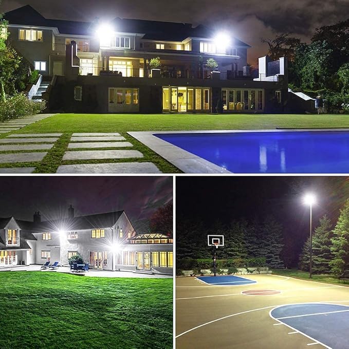 150W LED Flood Light Outdoor2 Pack 15500LM Super Bright Security LightIP66 Waterproof Floodlight5000K Daylight White LED Exterior for Basketball Court Stadium Playground