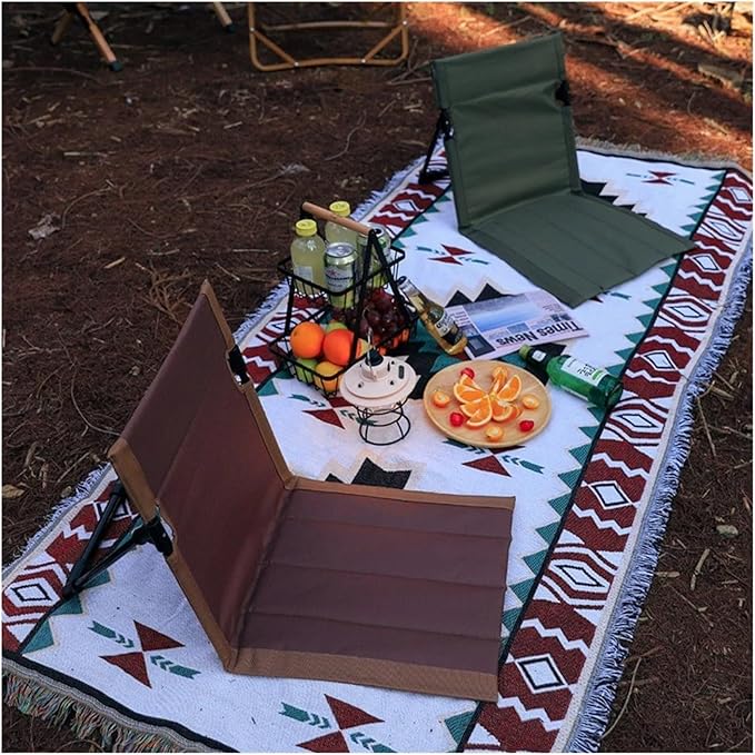 Outdoor Camping Folding Chair Backrest Beach Portable Cushion Chair Tent re Balcony Park Lawn Picnic Seat Fishing