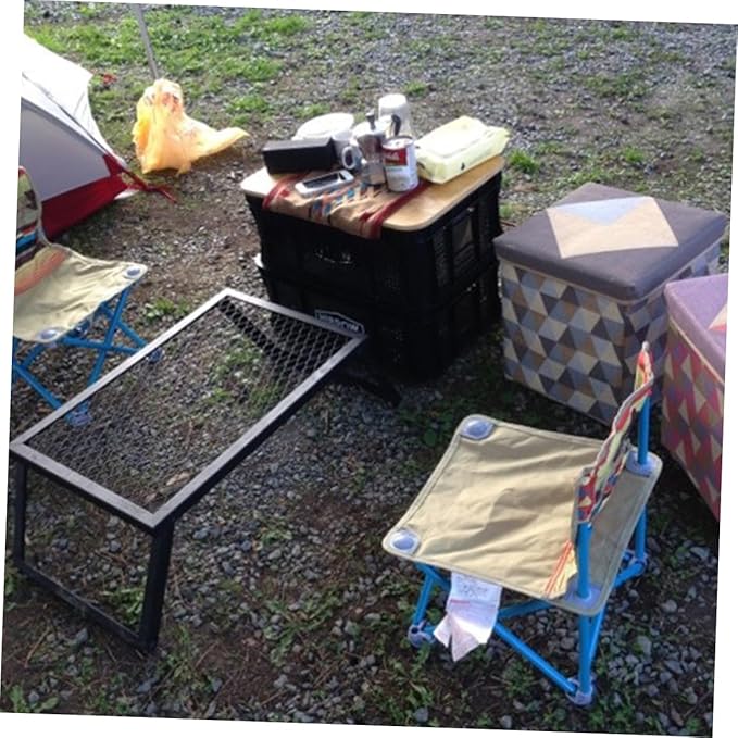 Iron Portable BBQ Mesh Table Outdoor Furniture Camping Picnic Desk Easy Foldable Sturdy Iron Material
