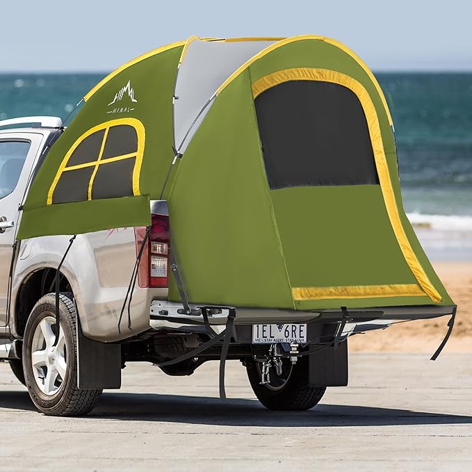 Pickup Truck Tent Waterproof PU2000mm Double Layer for FT Truck Bed Portable Bed Tent for Camping