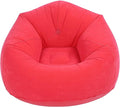 Inflatable Lounge Chair Premium PVC Material with Soft Flocking 80kg Capacity Compact Foldable for Living Room Bedroom Office Camping Travel (Red)