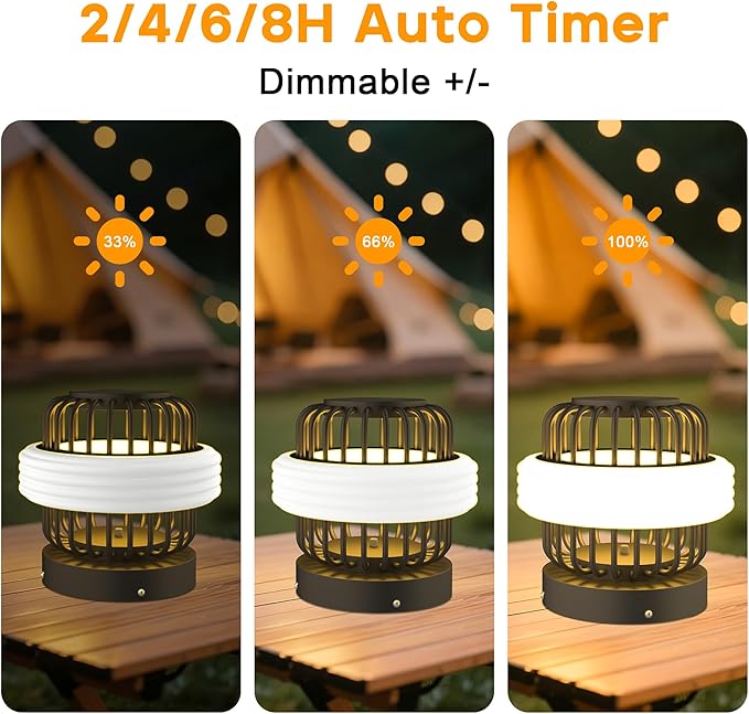 Solar Post Lights with Remote Control Modern Pillar Light Dusk to Dawn IP54 Waterproof Solar Post Cap Lights with 3200K LED Outdoor Light Fixture for Garden Deck Patio Outside Lighting (Stripe )