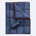 Sonive Blanket 52x75 Packable Compact Blanket Weatherproof Outdoor Down Alternative Throw Puffy Warm Quilt for Camping Hiking Backpacking Picnic Stadium Dark Blue