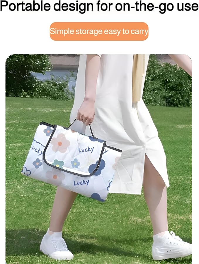 lilaBelle] Thick Picnic Mat【Waterproof Camping Blanket】 Oxford Cloth with PVC Backing Portable Outdoor Cover for BBQ Spring Outing Festival Beach Party Essentials Style G